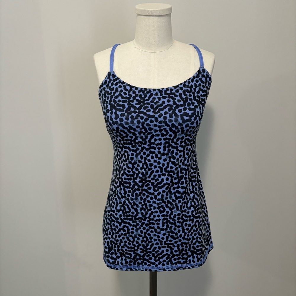 Lululemon Dancing Warrior Tank Ace Spot Lullaby Black Size 6 - Picture 5 of 15